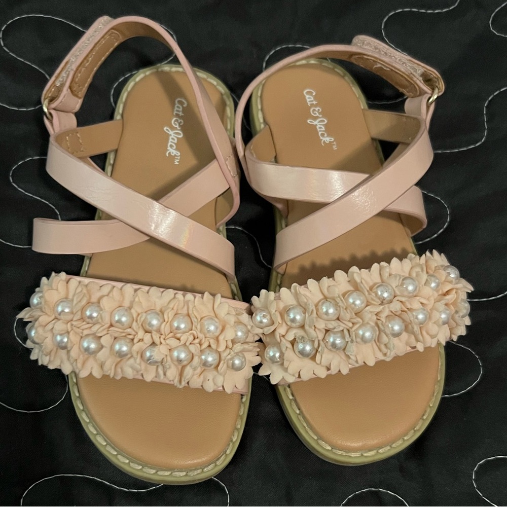 Cat & Jack Pink Floral Kids Sandals